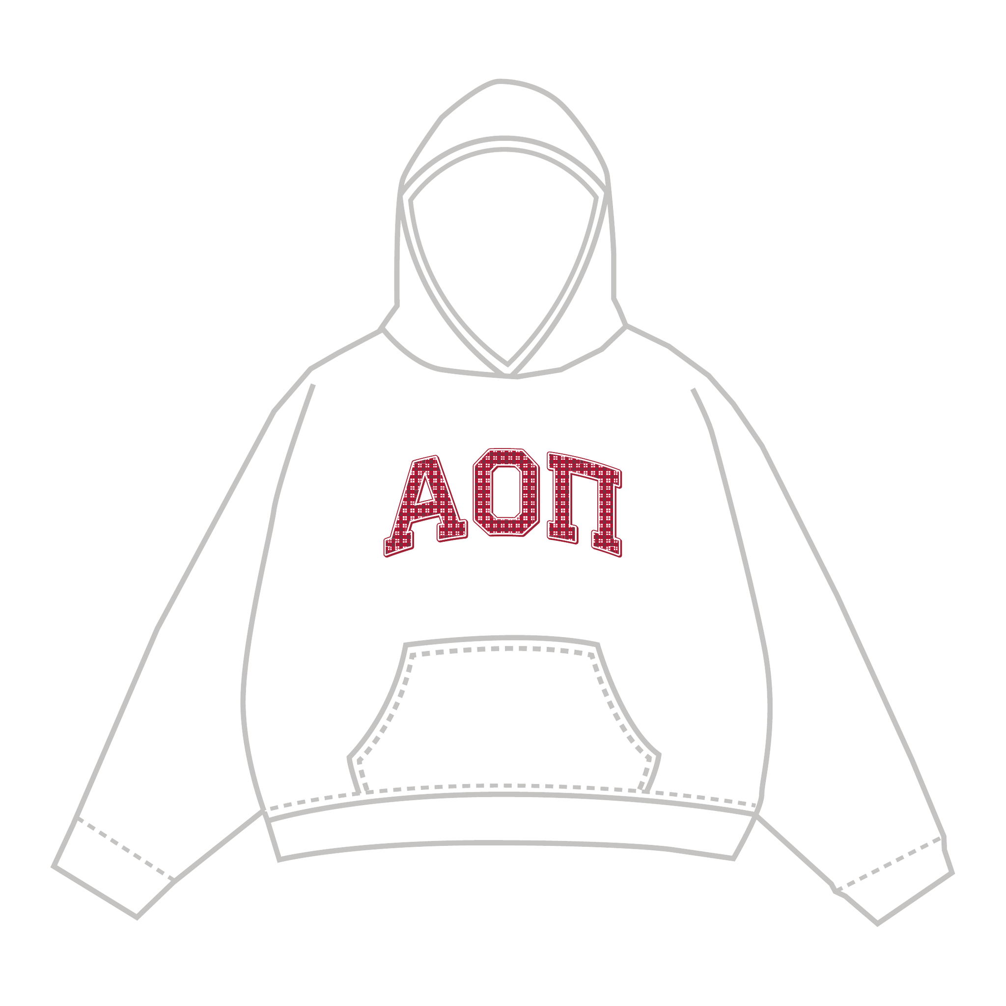Alpha Omicron Pi Hoodie — White