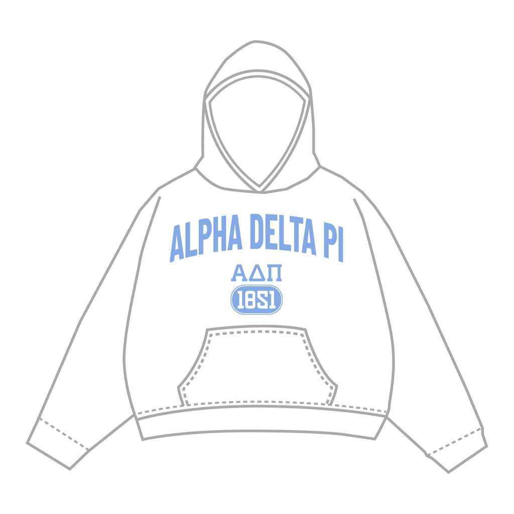 Alpha Delta Pi Hoodie — White