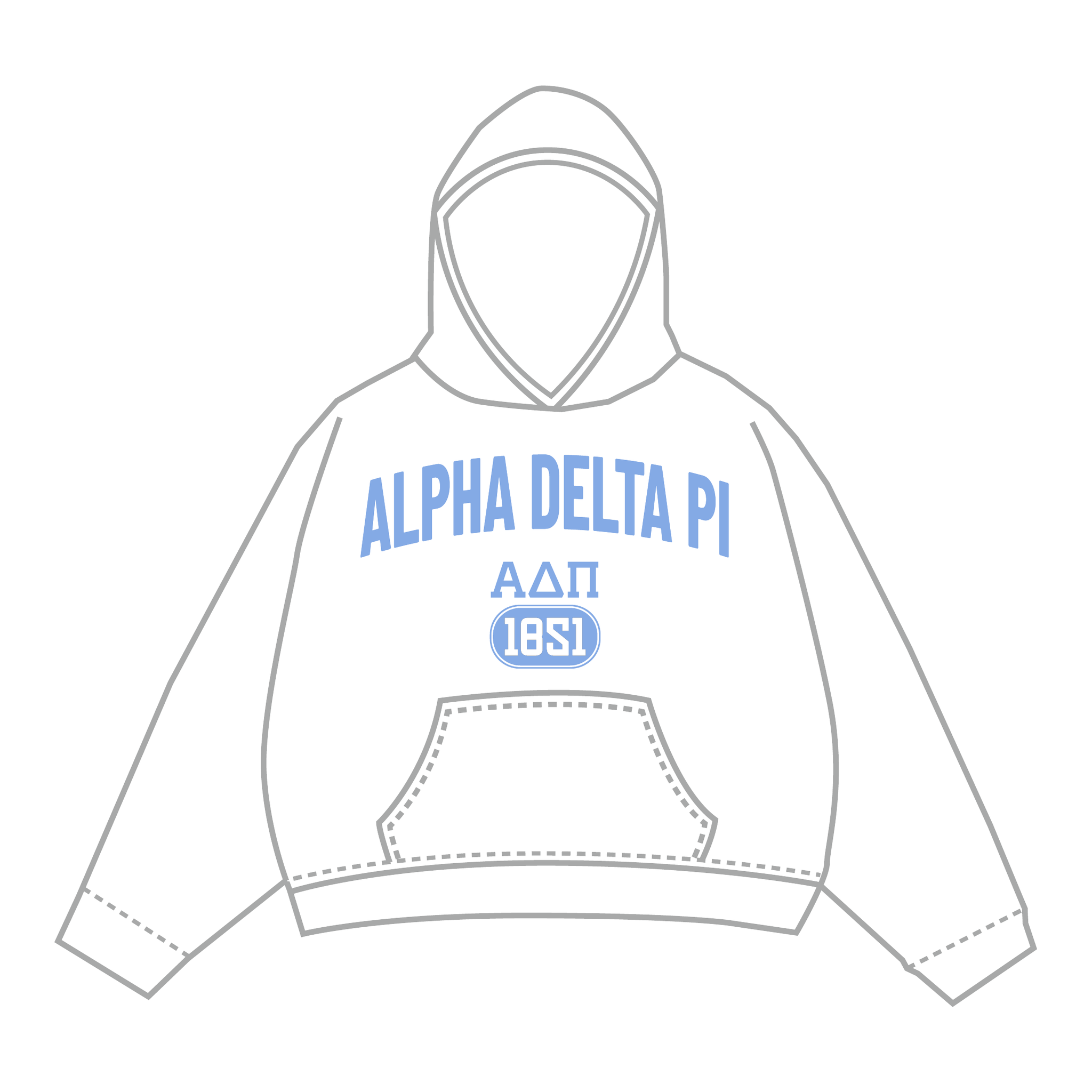 Alpha Delta Pi Hoodie — White