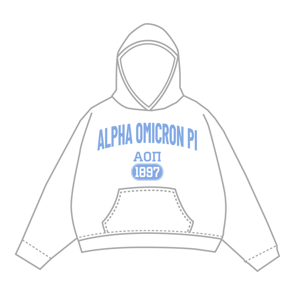 Alpha Omicron Pi Hoodie — White