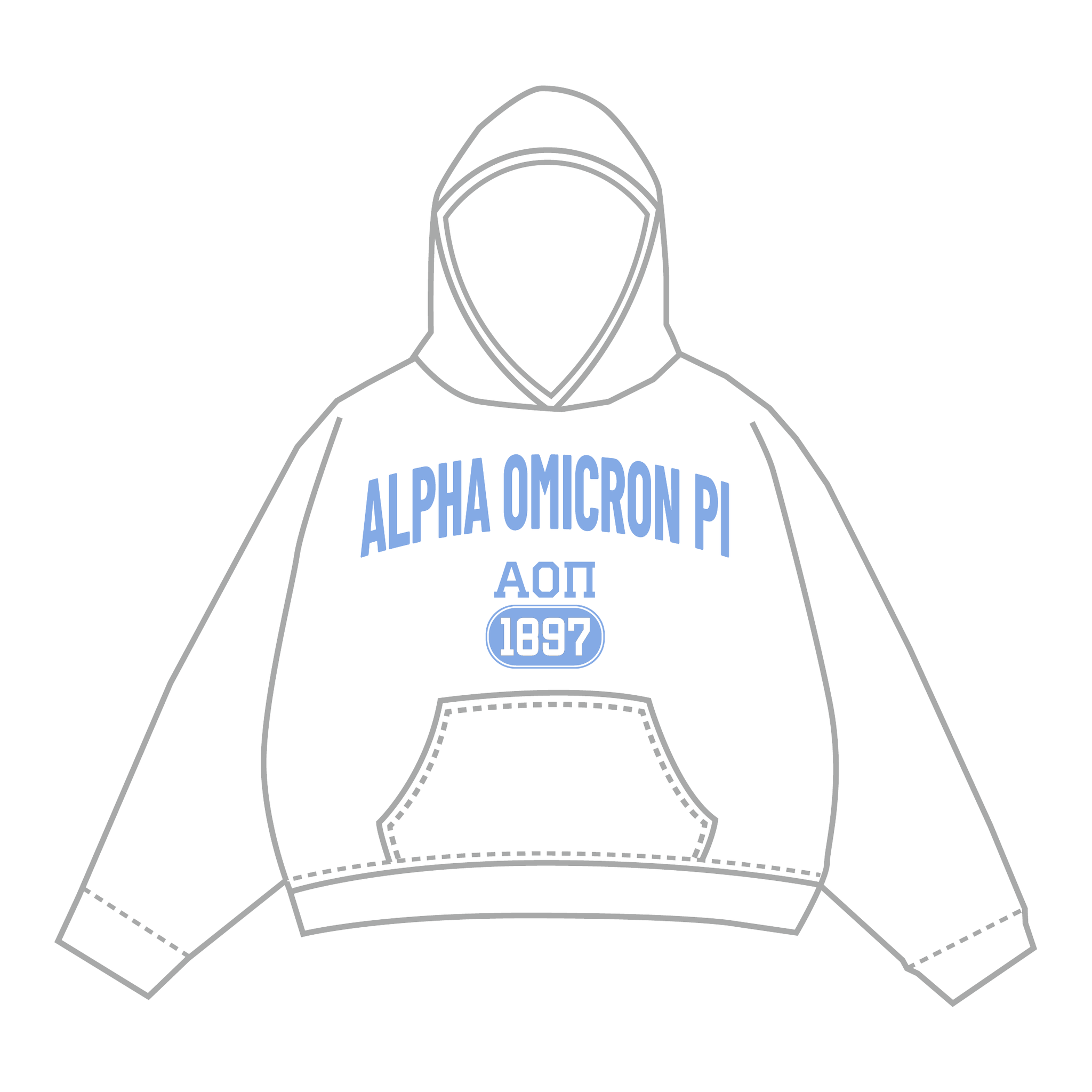 Alpha Omicron Pi Hoodie — White