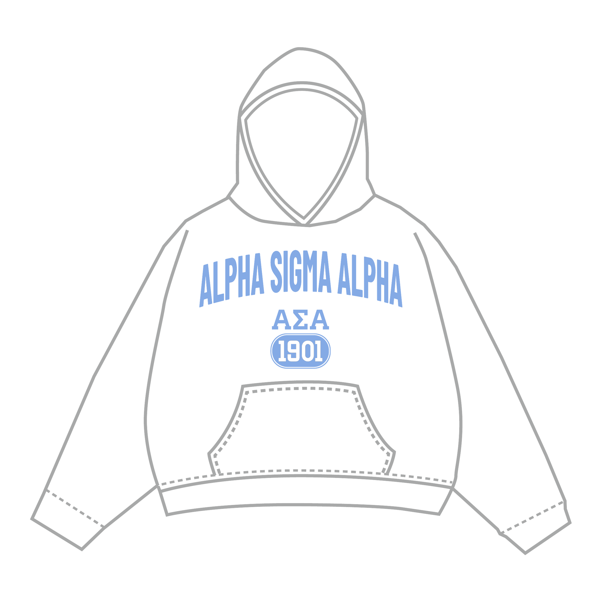 Alpha Sigma Alpha Hoodie — White