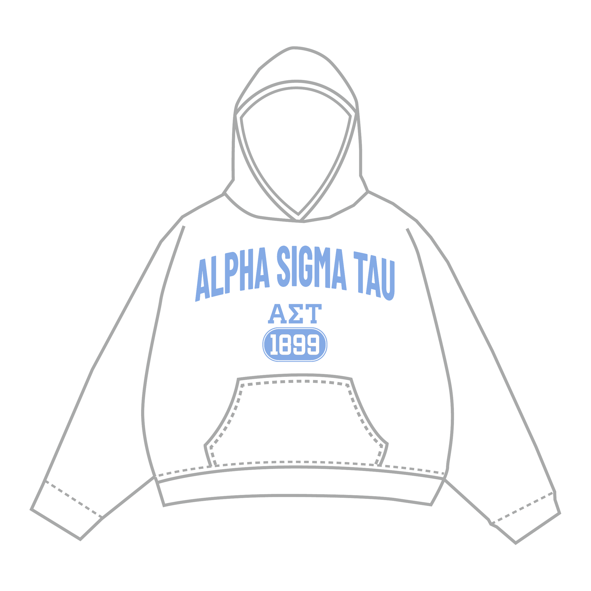 Alpha Sigma Tau Hoodie — White