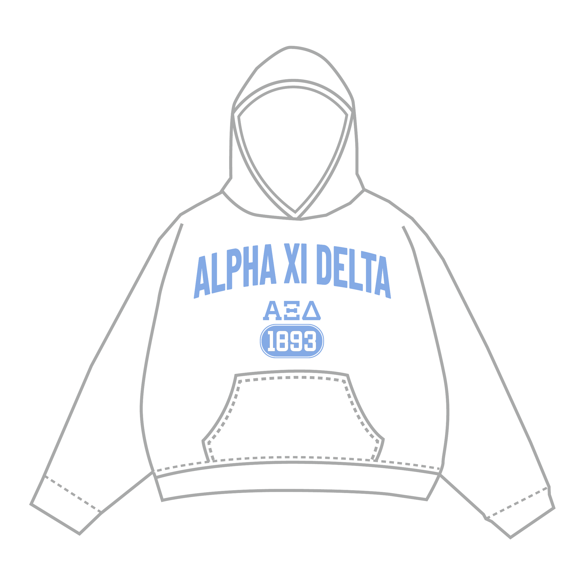 Alpha Xi Delta Hoodie — White