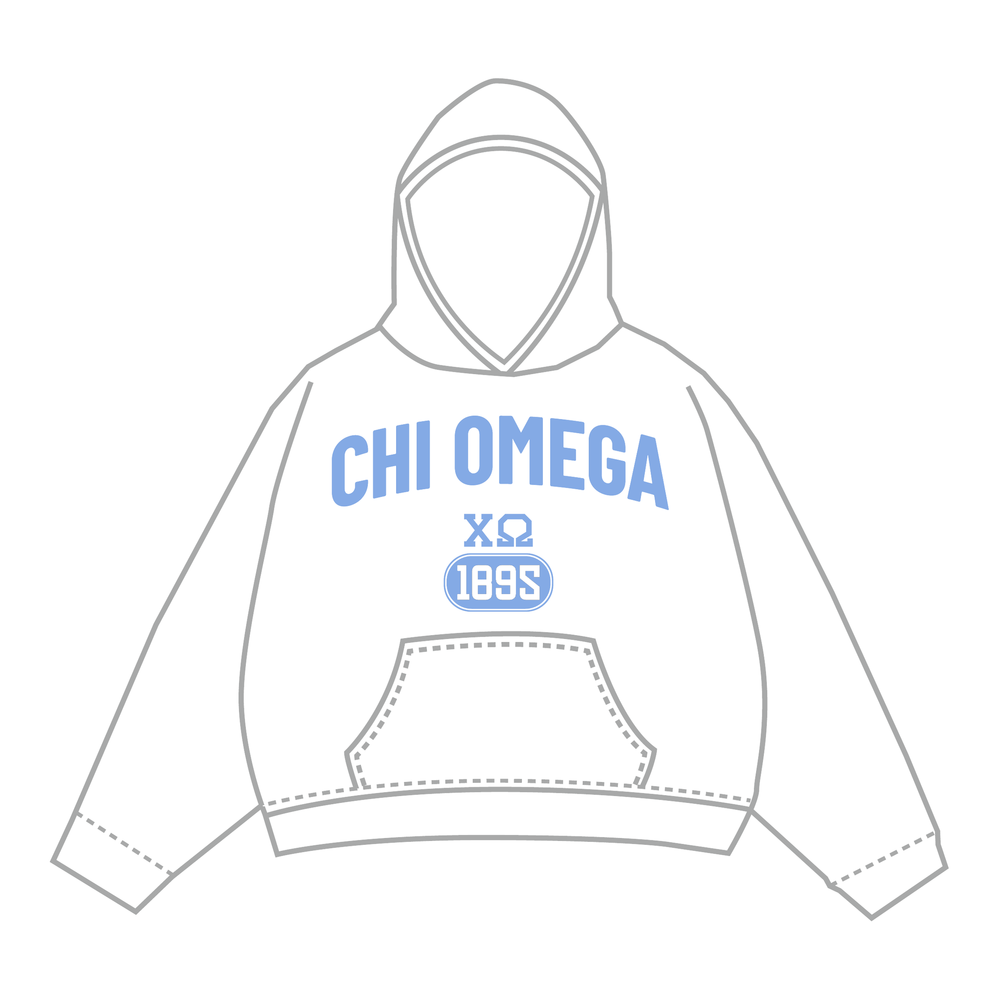 Chi Omega Hoodie — White