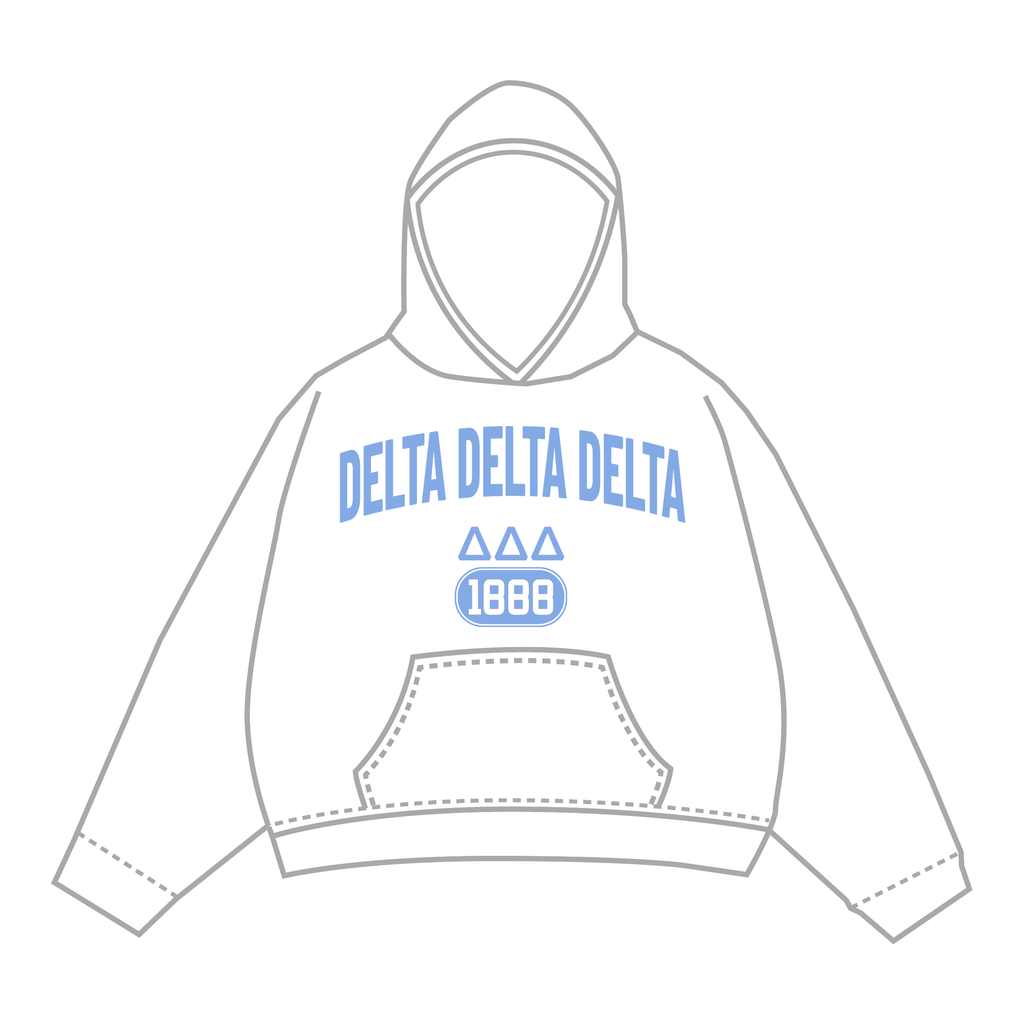 Delta Delta Delta Hoodie — White