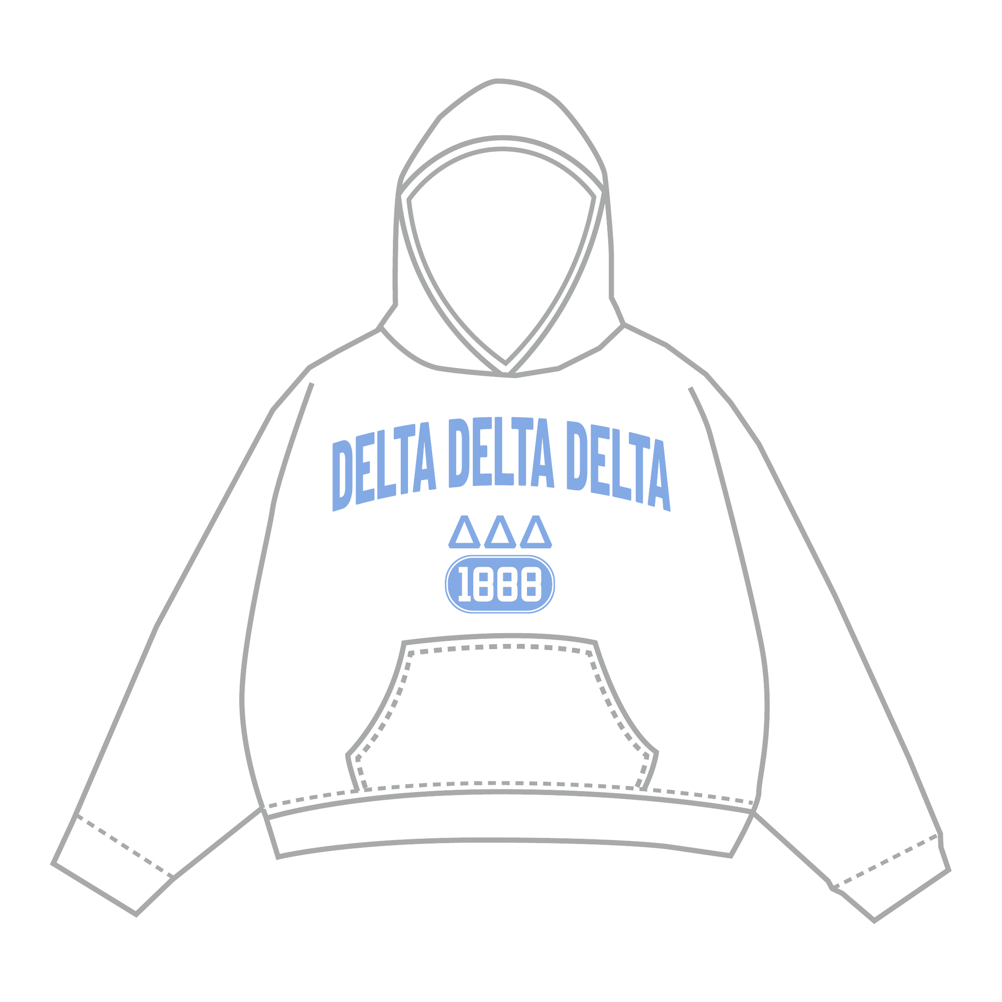 Delta Delta Delta Hoodie — White
