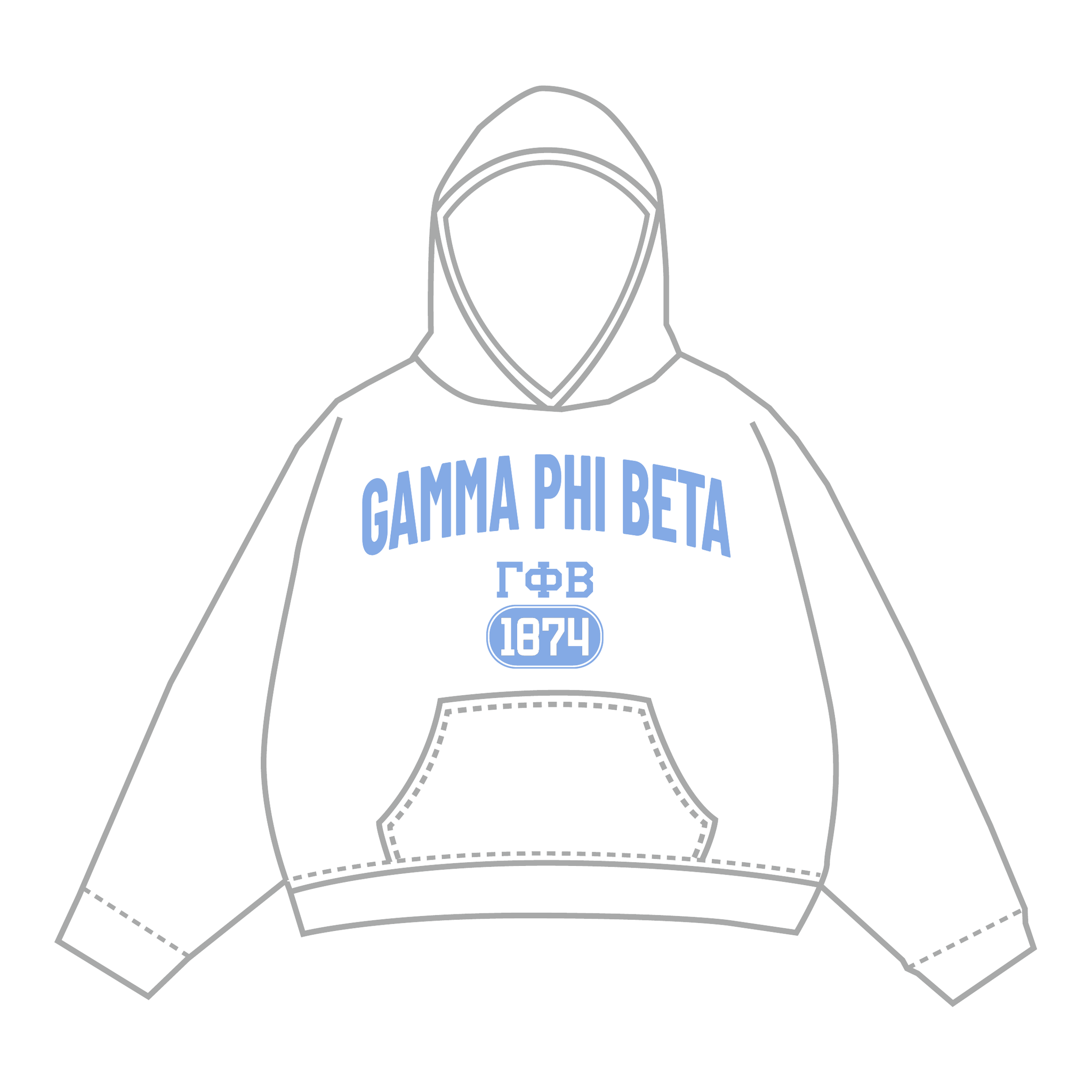 Gamma Phi Beta Hoodie — White
