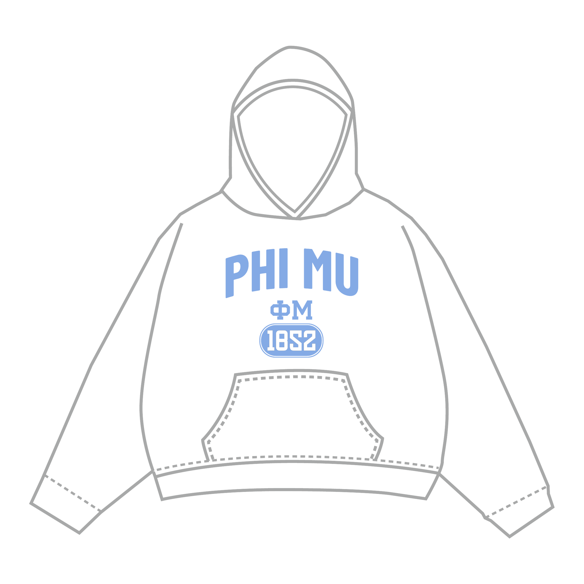 Phi Mu Hoodie — White