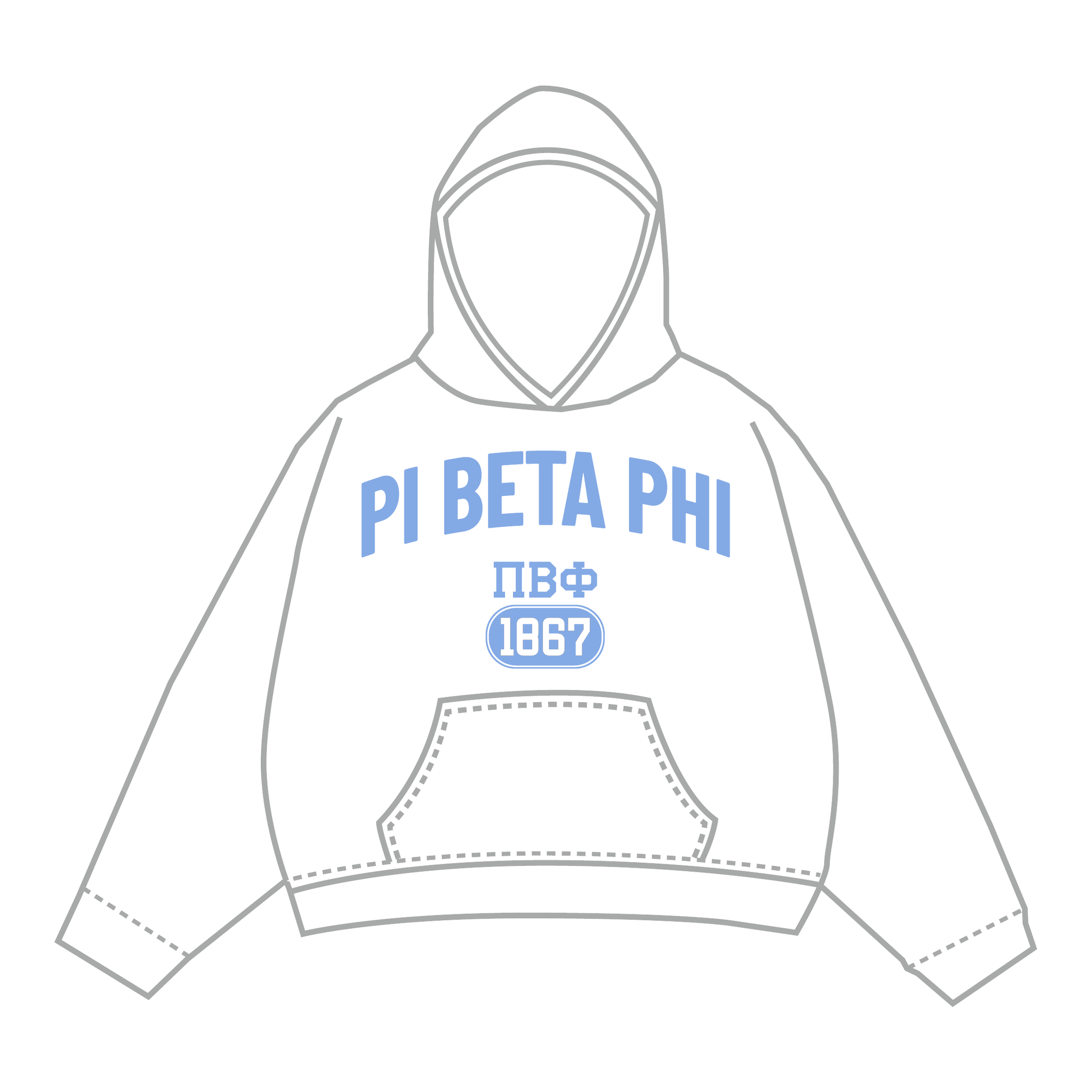 Pi Beta Phi Hoodie — White
