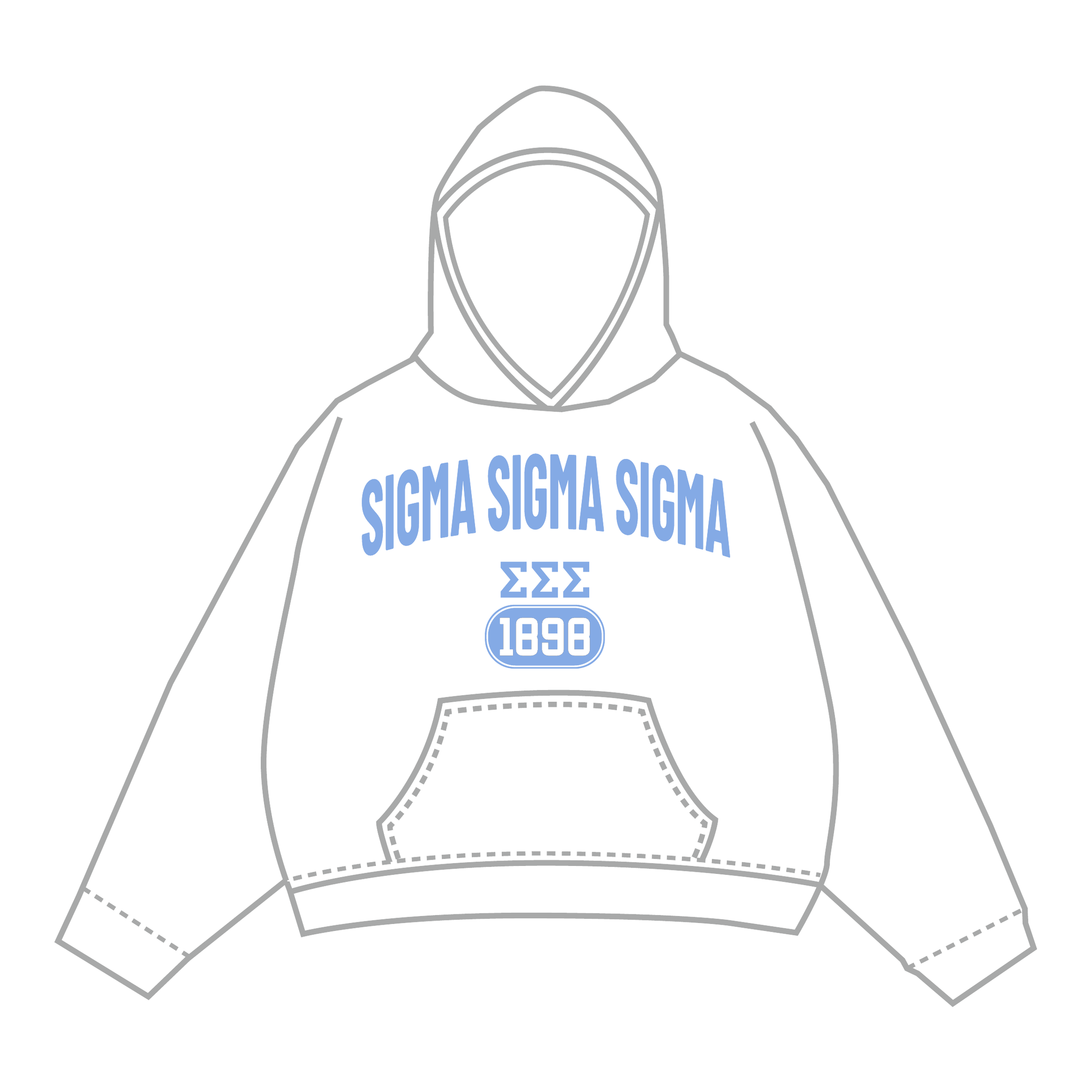 Sigma Sigma Sigma Hoodie — White