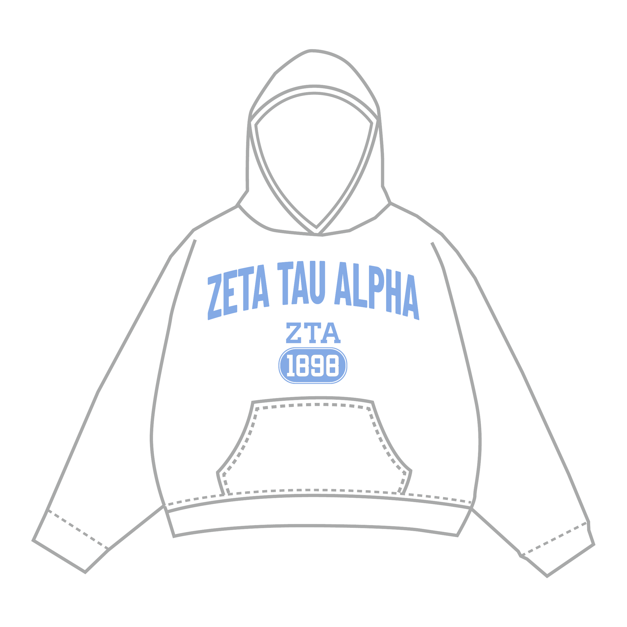 Zeta Tau Alpha Hoodie — White