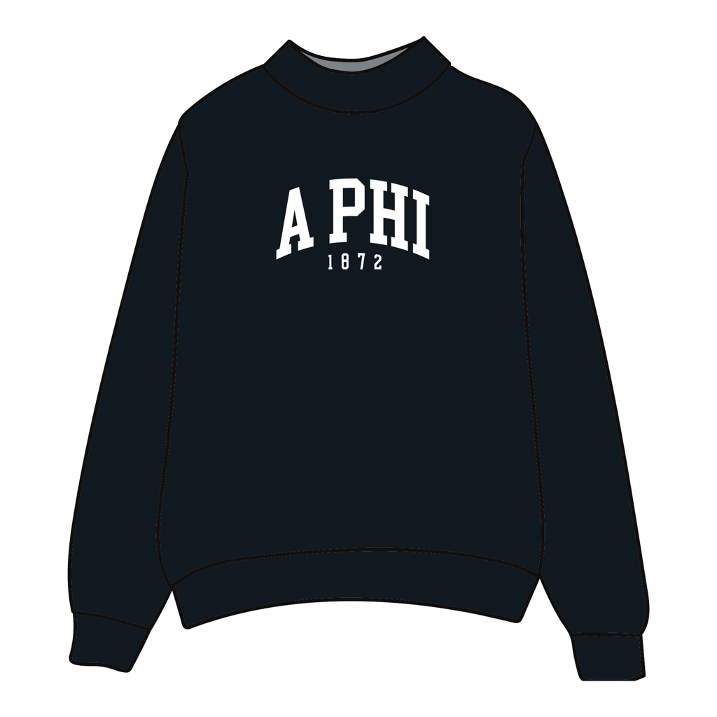 Alpha Phi Mockneck Sweatshirt — Black