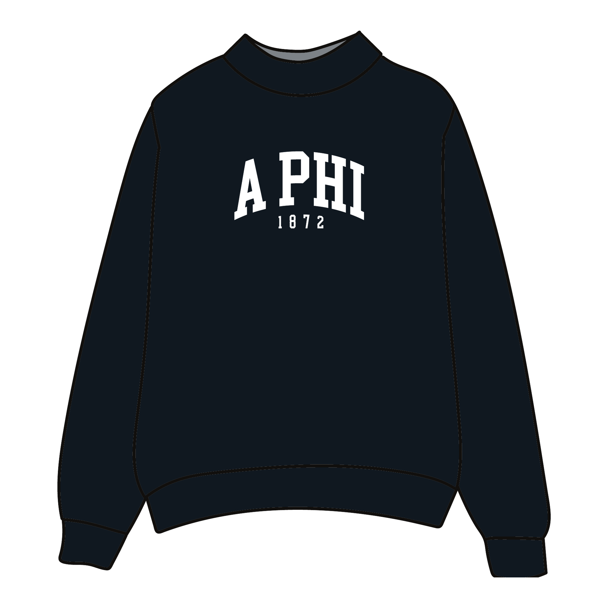 Alpha Phi Mockneck Sweatshirt — Black