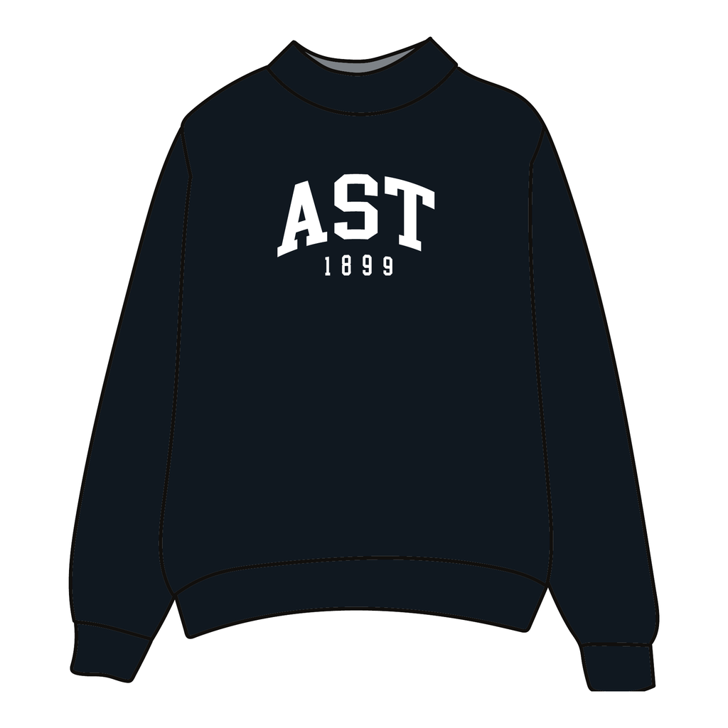 Alpha Sigma Tau Mockneck Sweatshirt — Black
