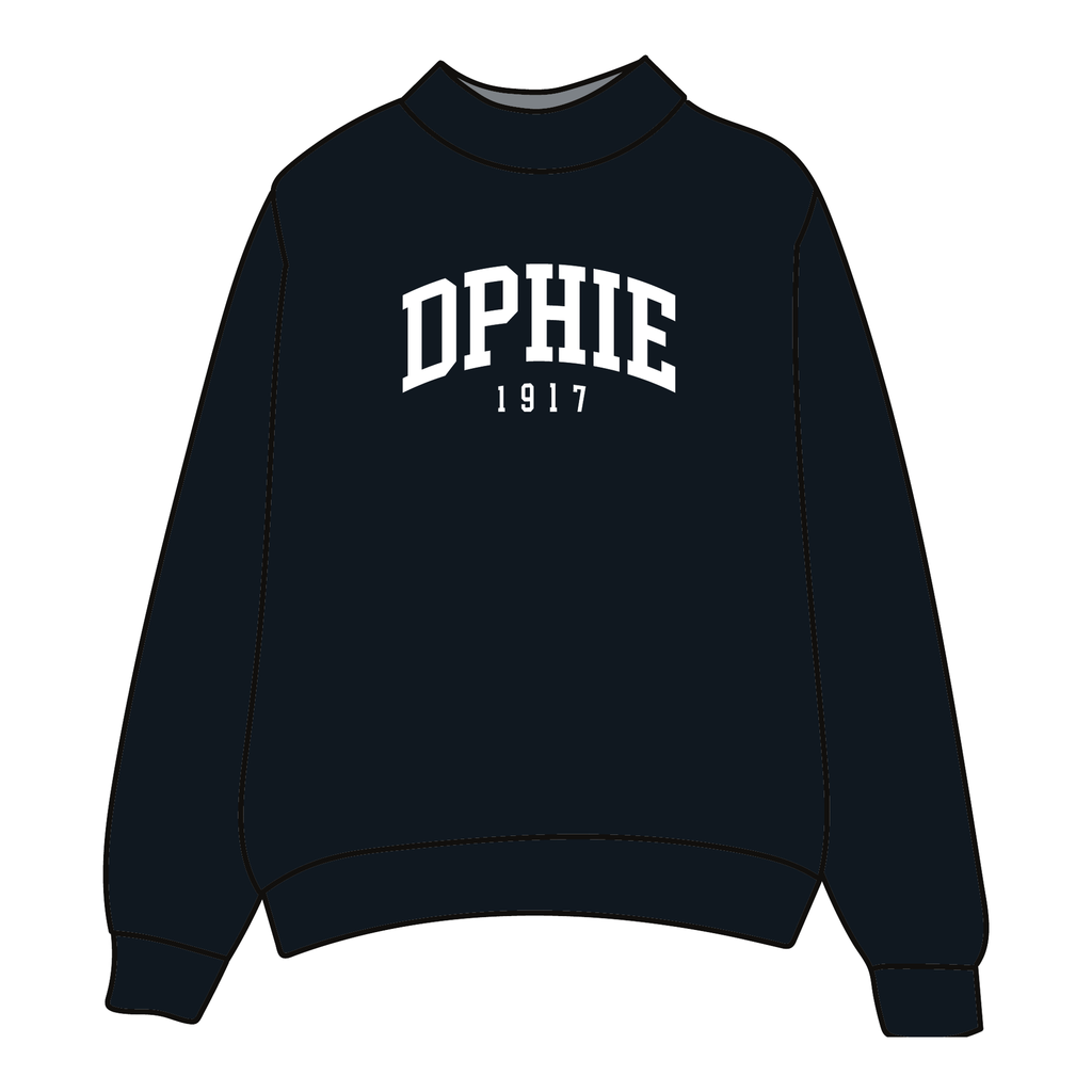 Delta Phi Epsilon Mockneck Sweatshirt — Black