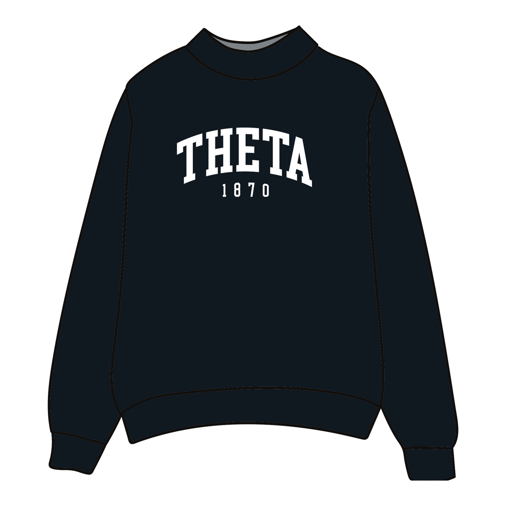 Kappa Alpha Theta Mockneck Sweatshirt — Black