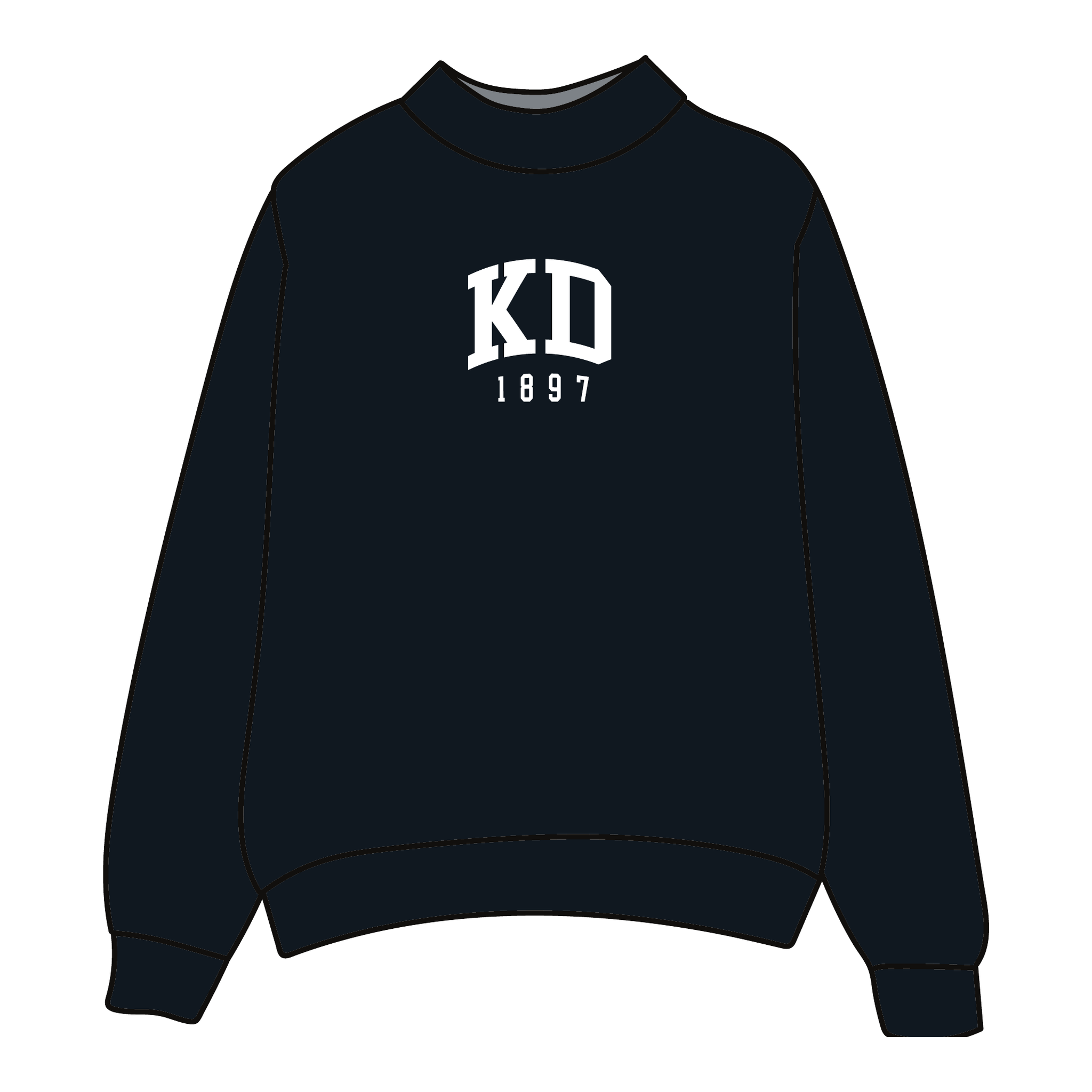 Kappa Delta Mockneck Sweatshirt — Black