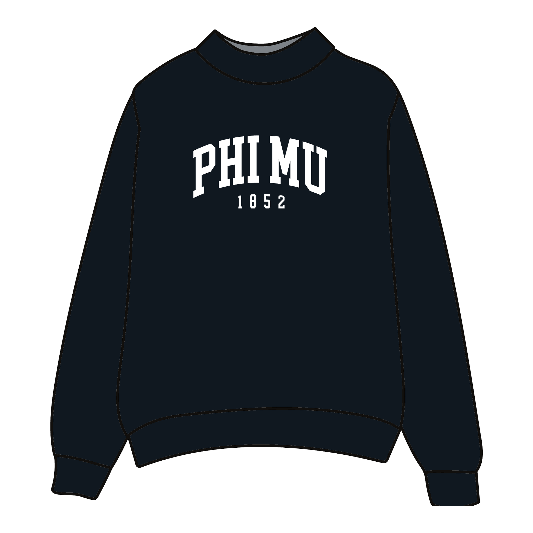 Phi Mu Mockneck Sweatshirt — Black