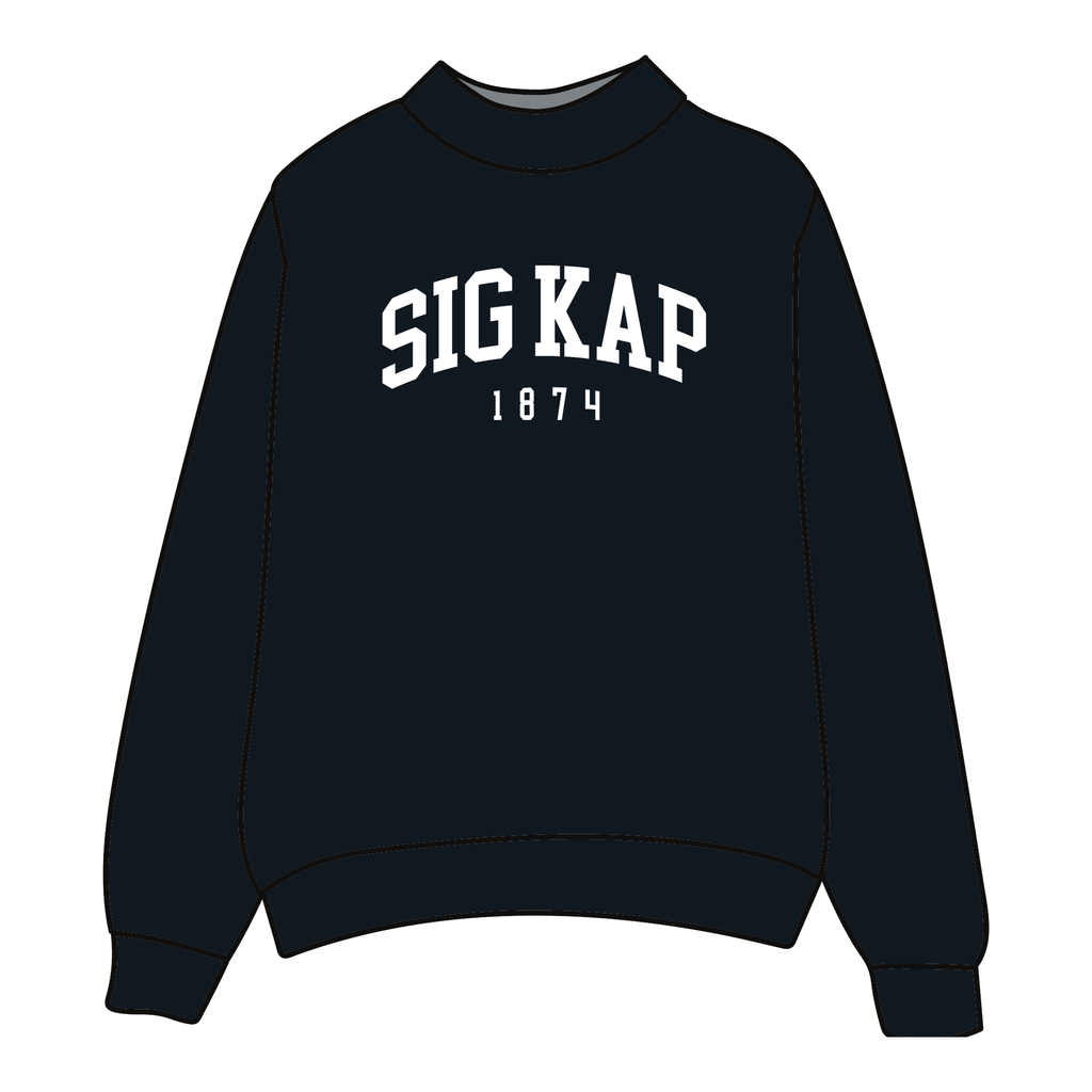 Sigma Kappa Mockneck Sweatshirt — Black