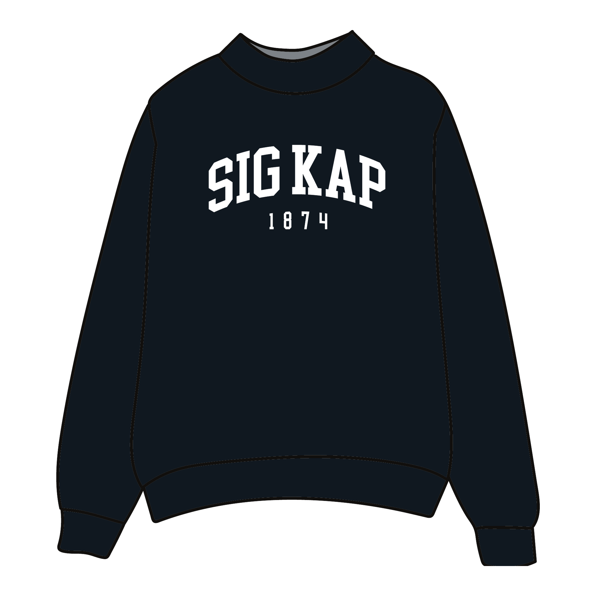 Sigma Kappa Mockneck Sweatshirt — Black