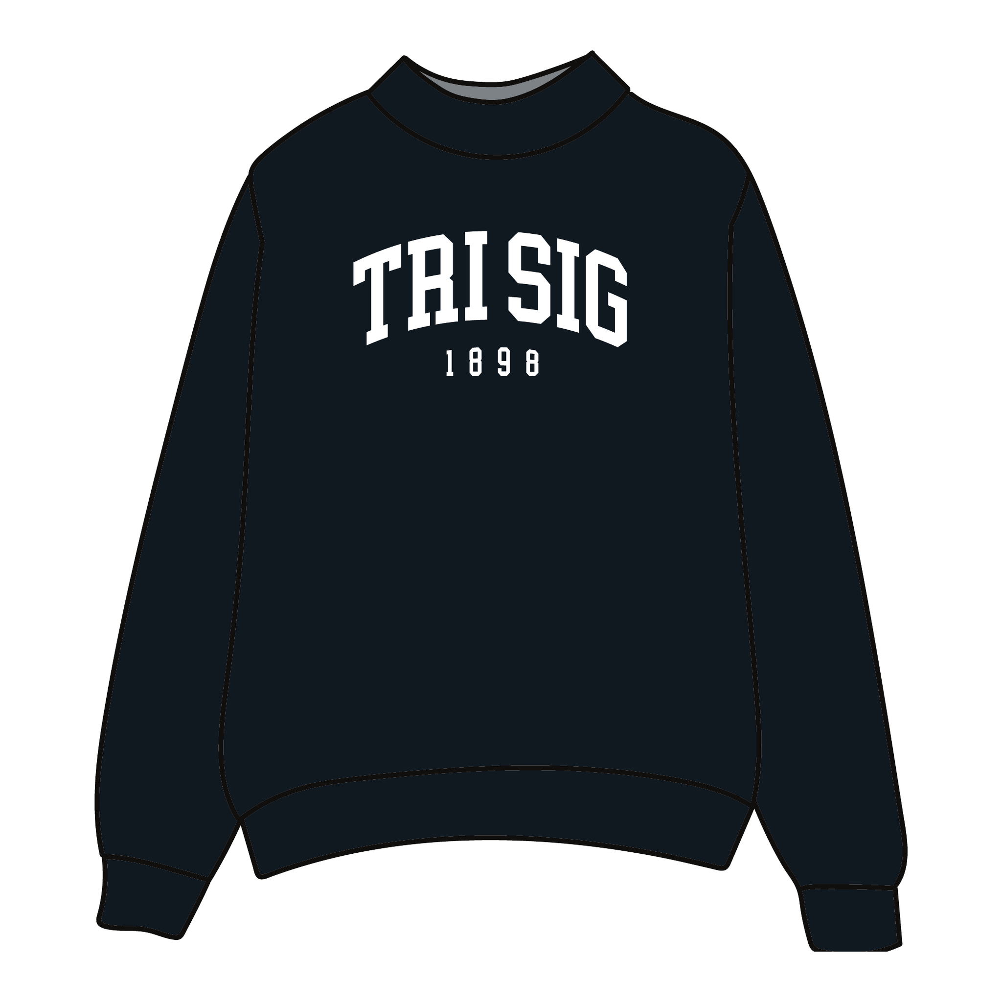 Sigma Sigma Sigma Mockneck Sweatshirt — Black