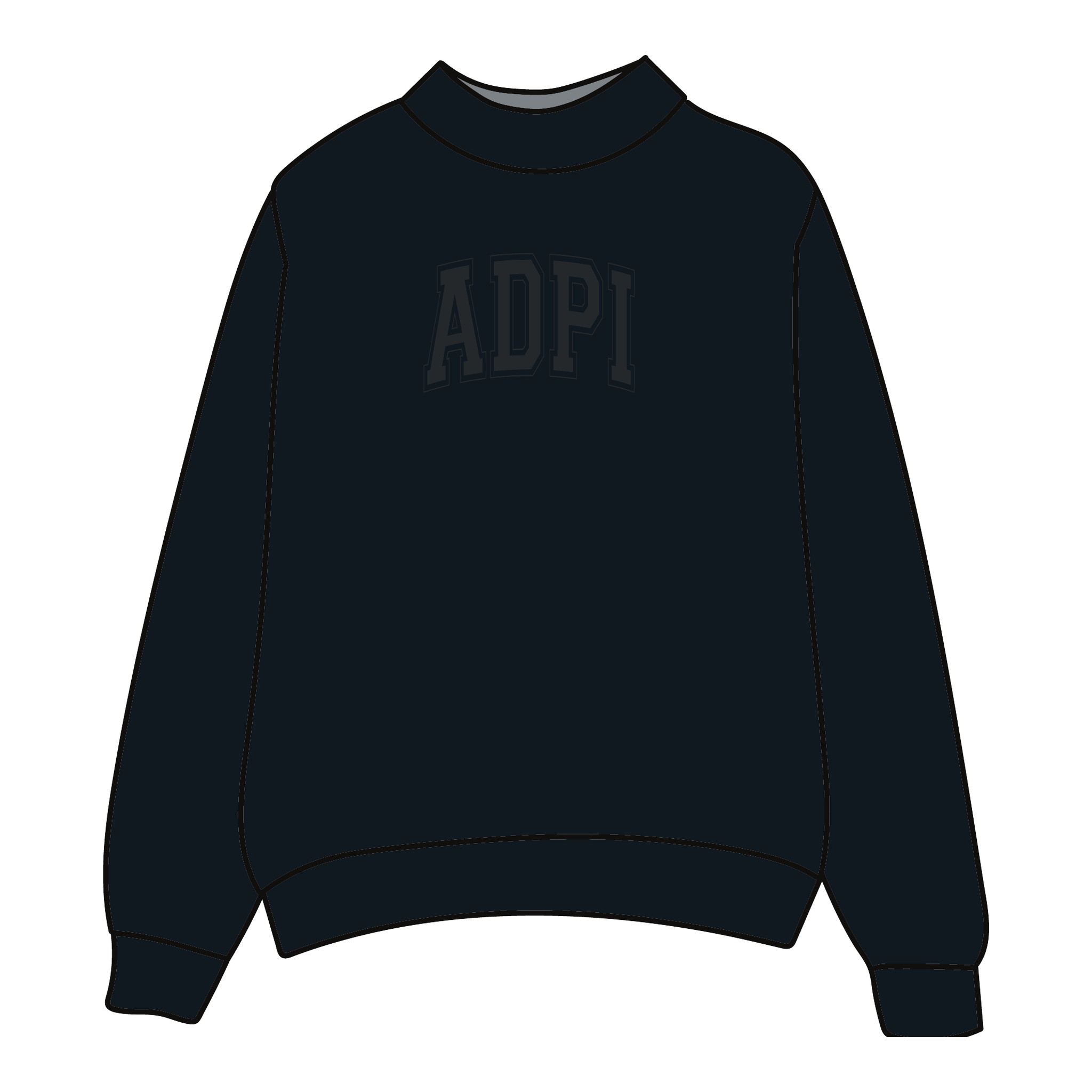 Alpha Delta Pi Mockneck Sweatshirt — Black