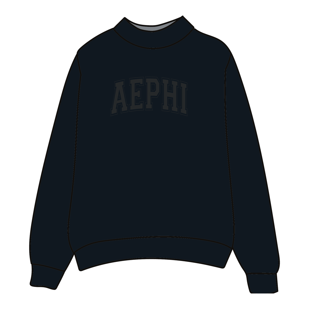 Alpha Epsilon Phi Mockneck Sweatshirt — Black
