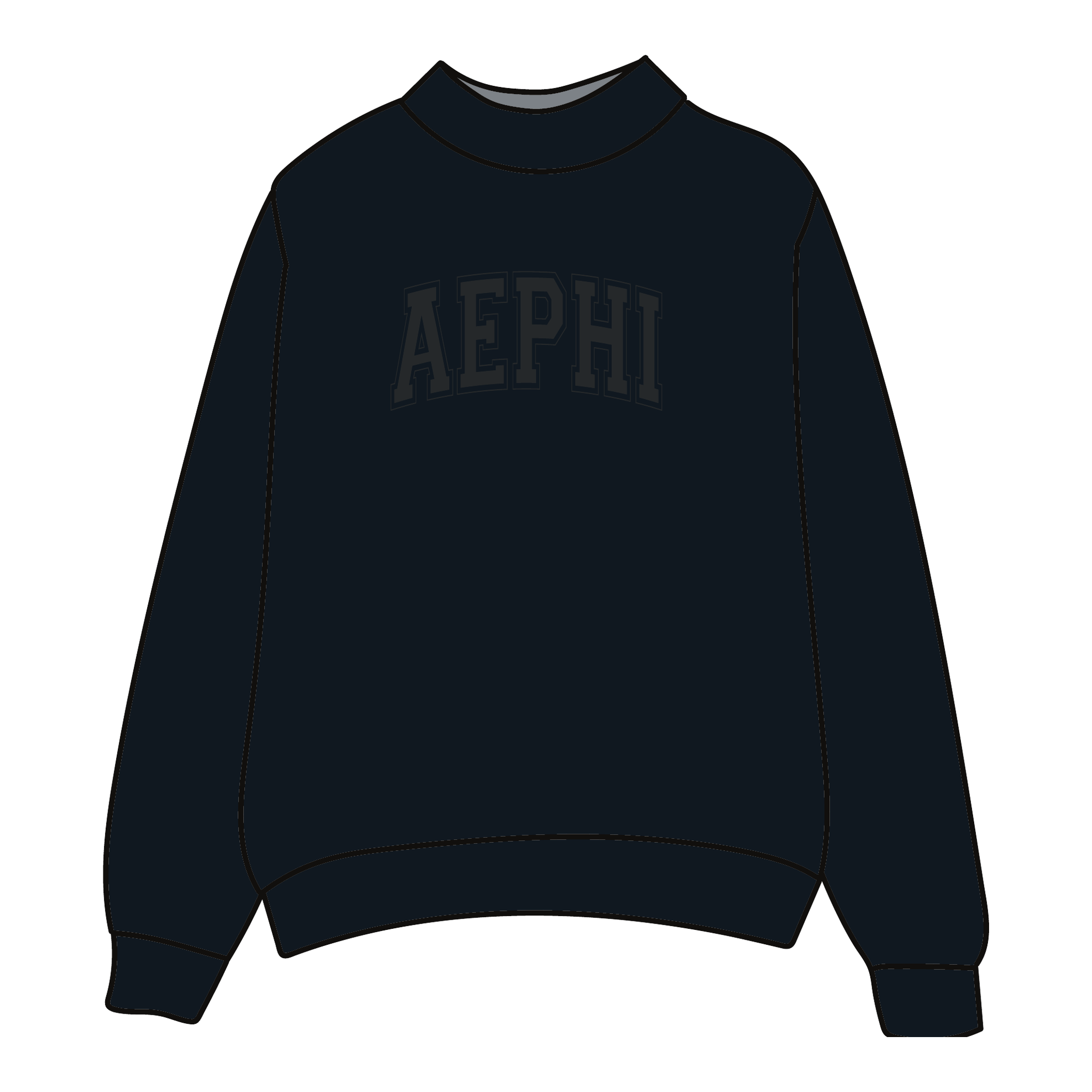 Alpha Epsilon Phi Mockneck Sweatshirt — Black