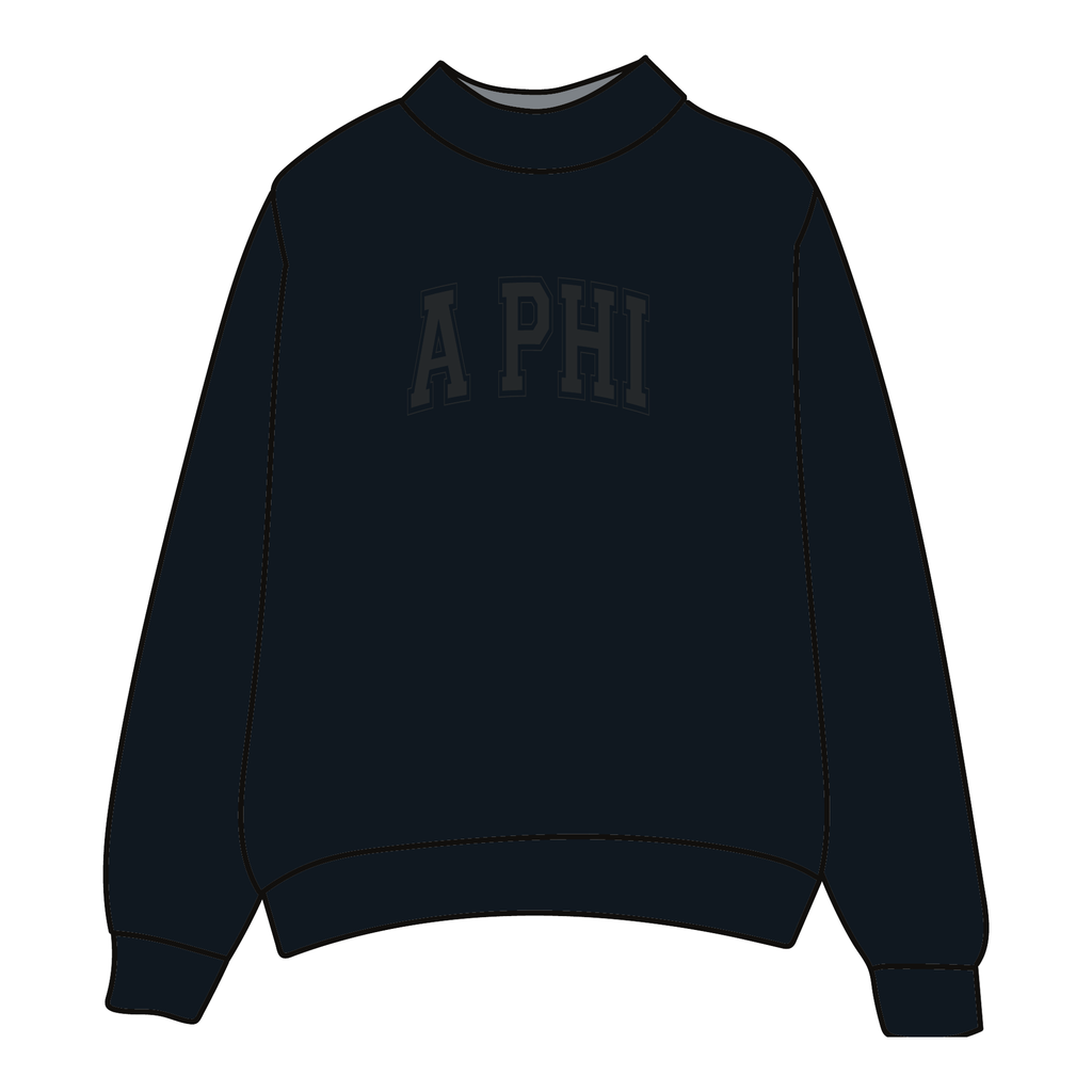 Alpha Phi Mockneck Sweatshirt — Black