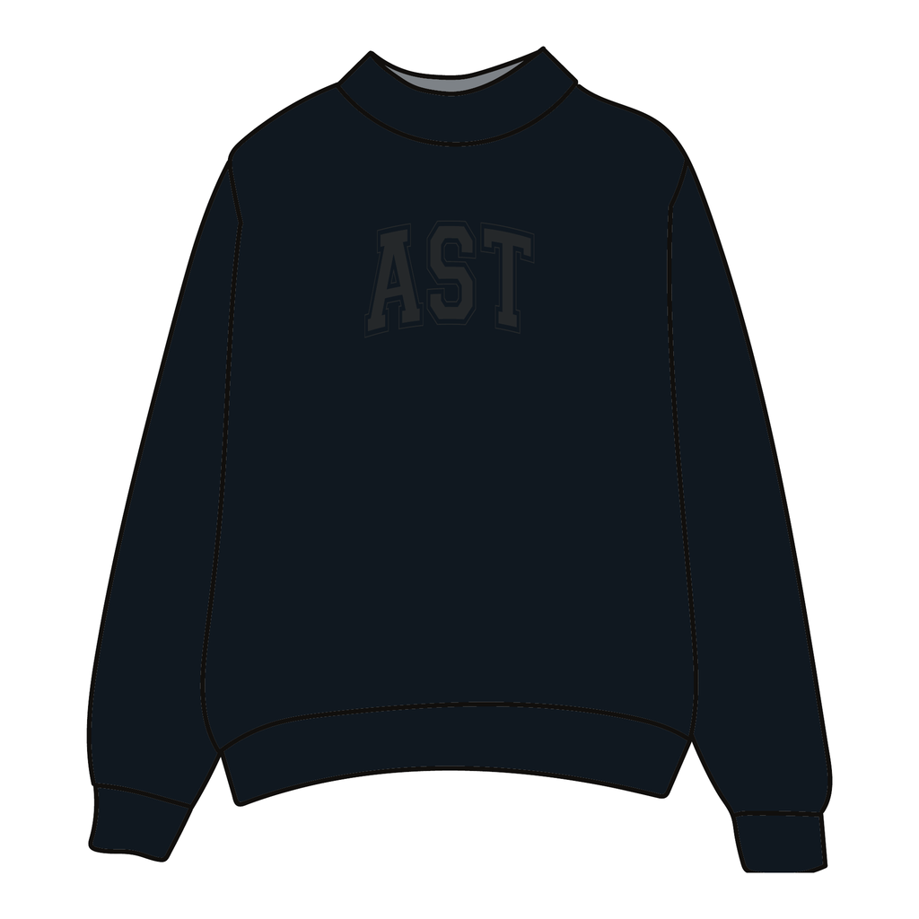 Alpha Sigma Tau Mockneck Sweatshirt — Black