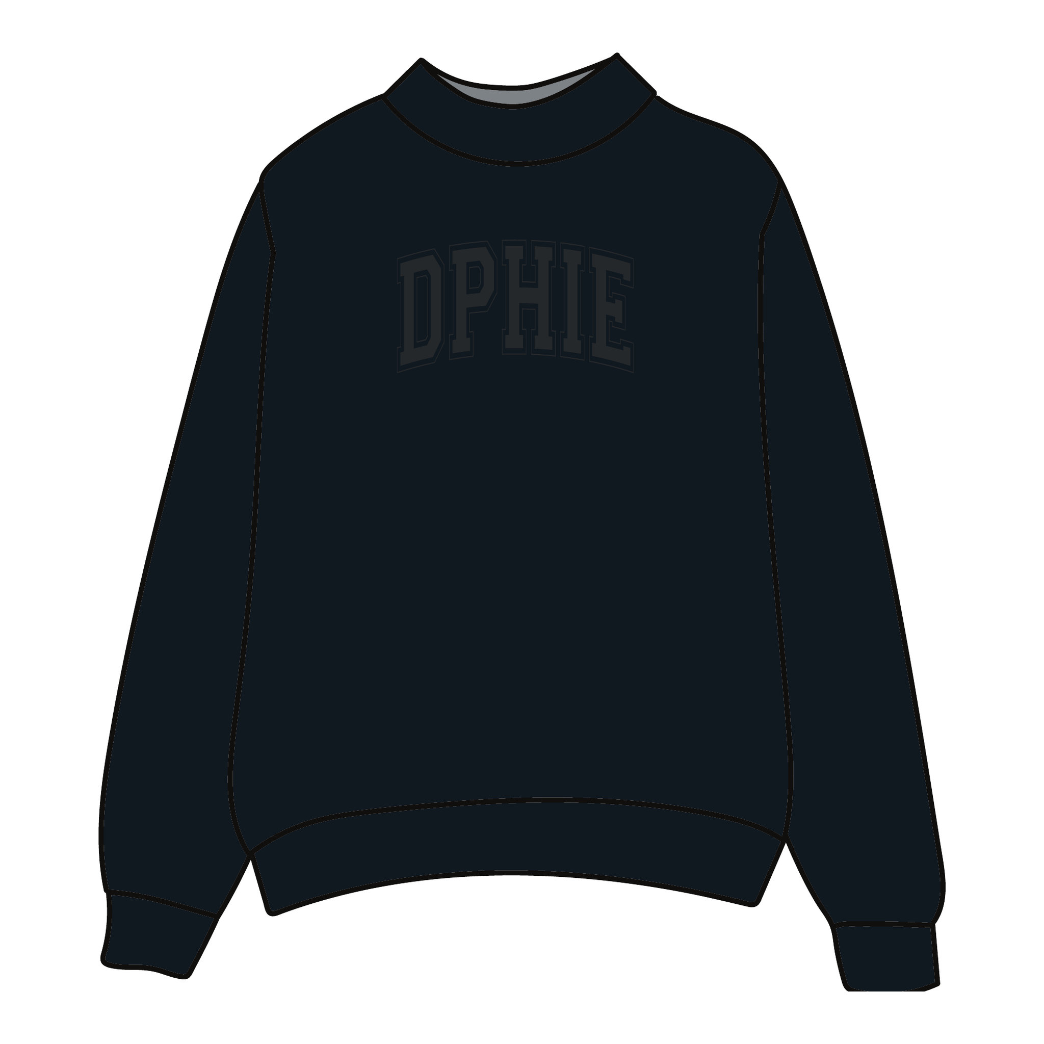 Delta Phi Epsilon Mockneck Sweatshirt — Black