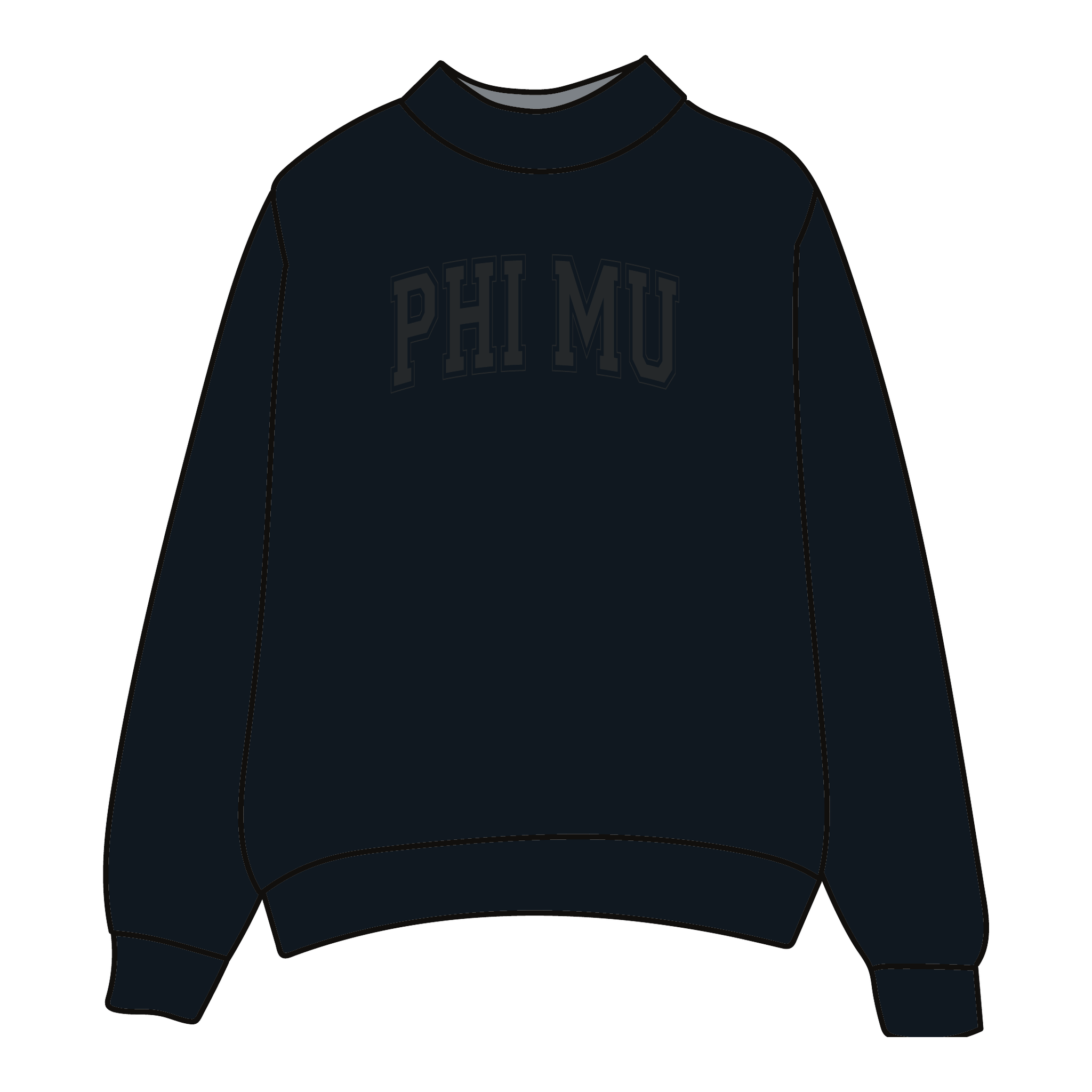 Phi Mu Mockneck Sweatshirt — Black