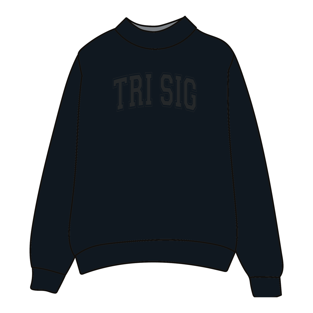 Sigma Sigma Sigma Mockneck Sweatshirt — Black