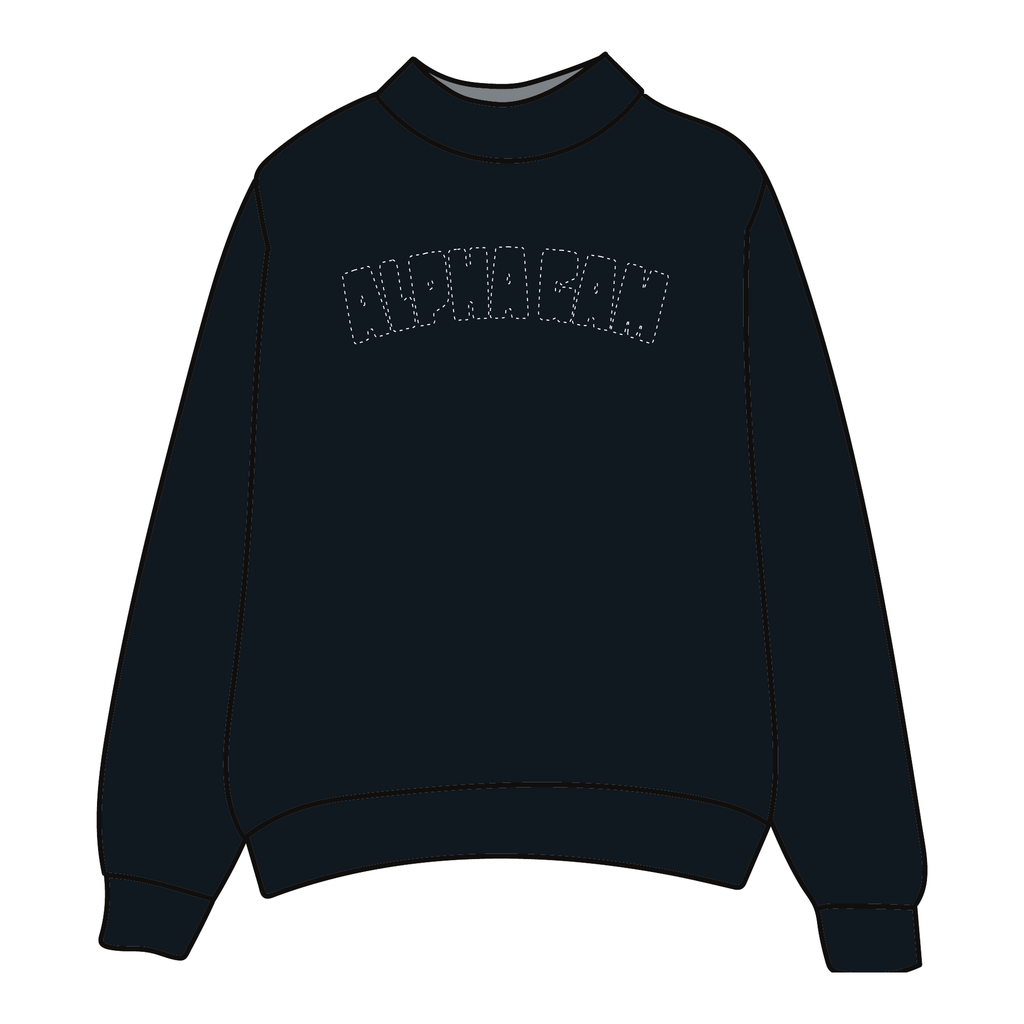 Alpha Gamma Delta Mockneck Sweatshirt — Black