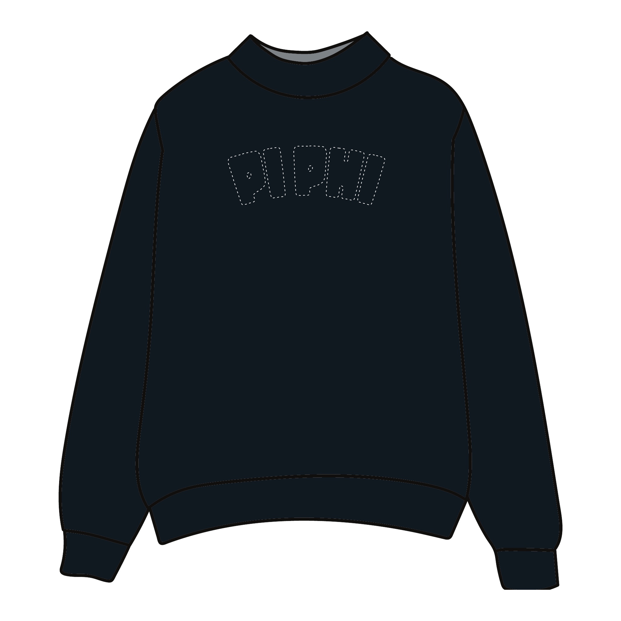 Pi Beta Phi Mockneck Sweatshirt — Black
