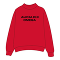 Alpha Chi Omega Mockneck Sweatshirt — Red