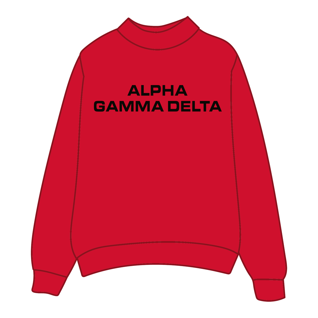 Alpha Gamma Delta Mockneck Sweatshirt — Red
