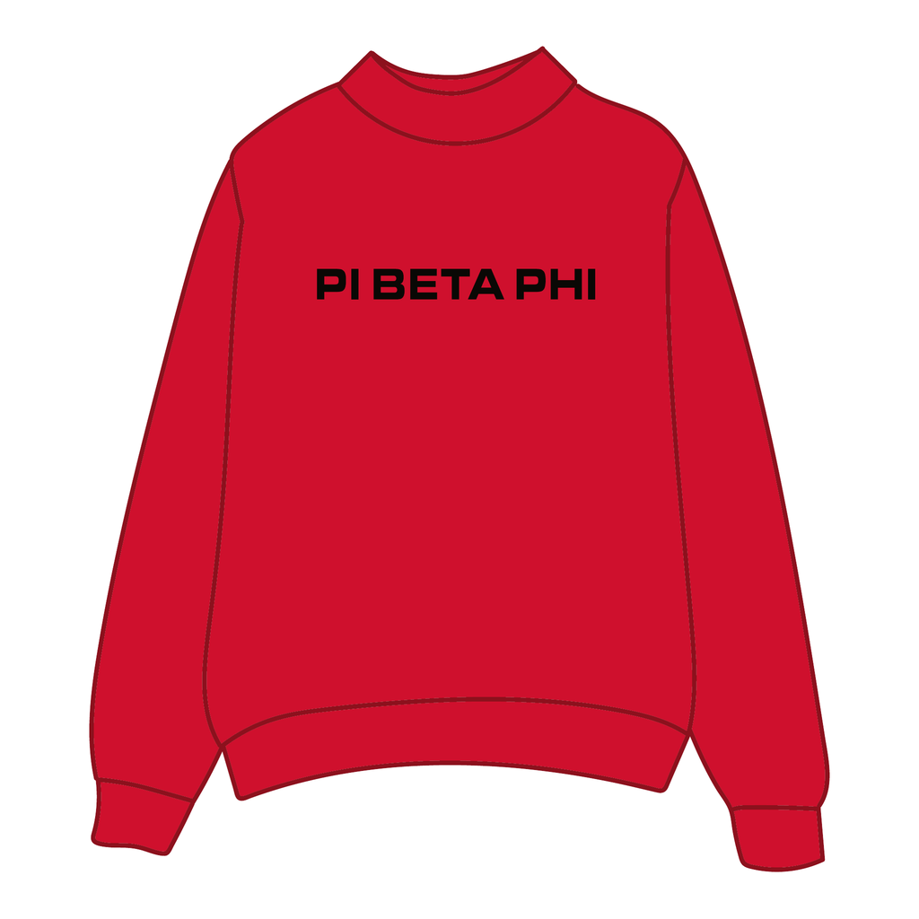 Pi Beta Phi Mockneck Sweatshirt — Red