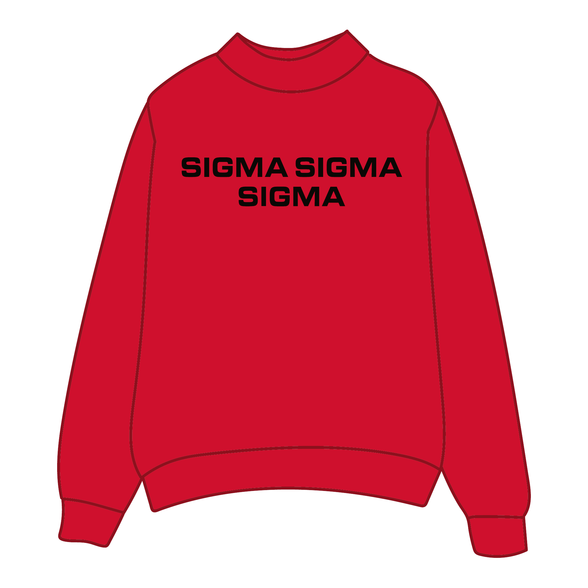 Sigma Sigma Sigma Mockneck Sweatshirt — Red