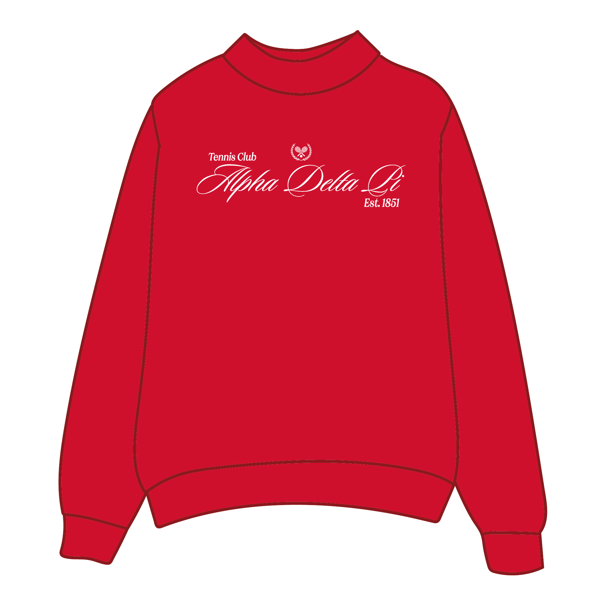 Alpha Delta Pi Mockneck Sweatshirt — Red