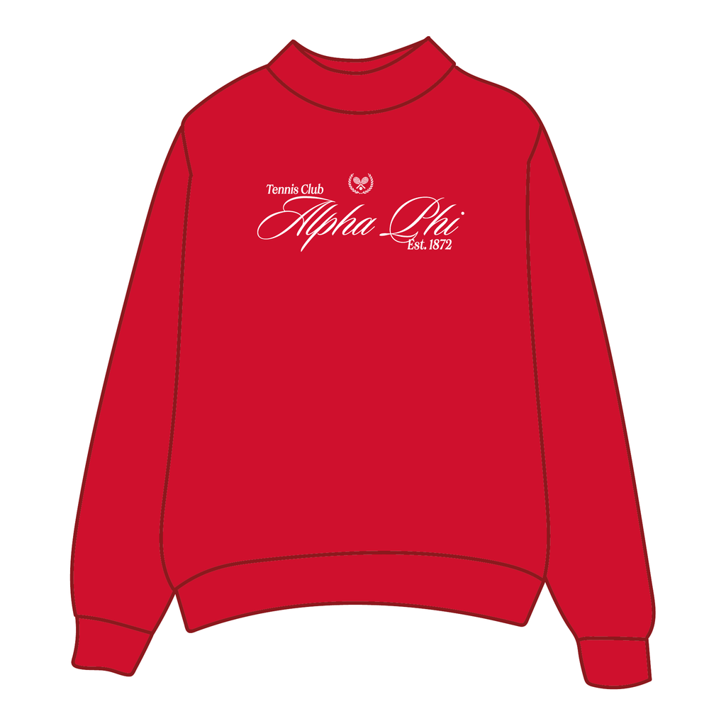 Alpha Phi Mockneck Sweatshirt — Red