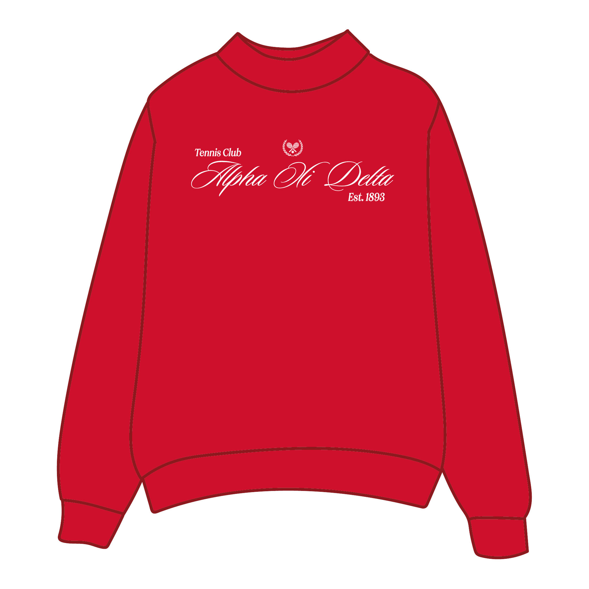 Alpha Xi Delta Mockneck Sweatshirt — Red
