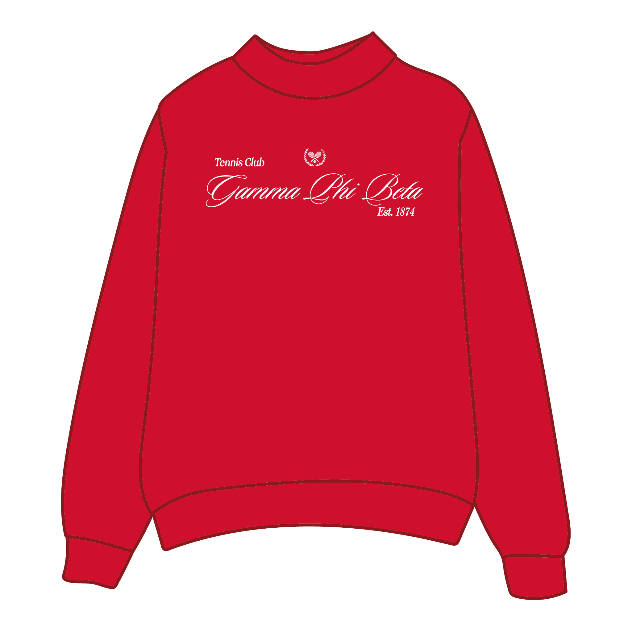 Gamma Phi Beta Mockneck Sweatshirt — Red