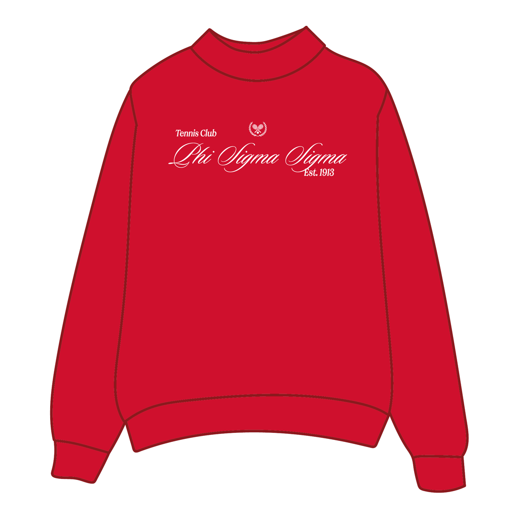 Phi Sigma Sigma Mockneck Sweatshirt — Red