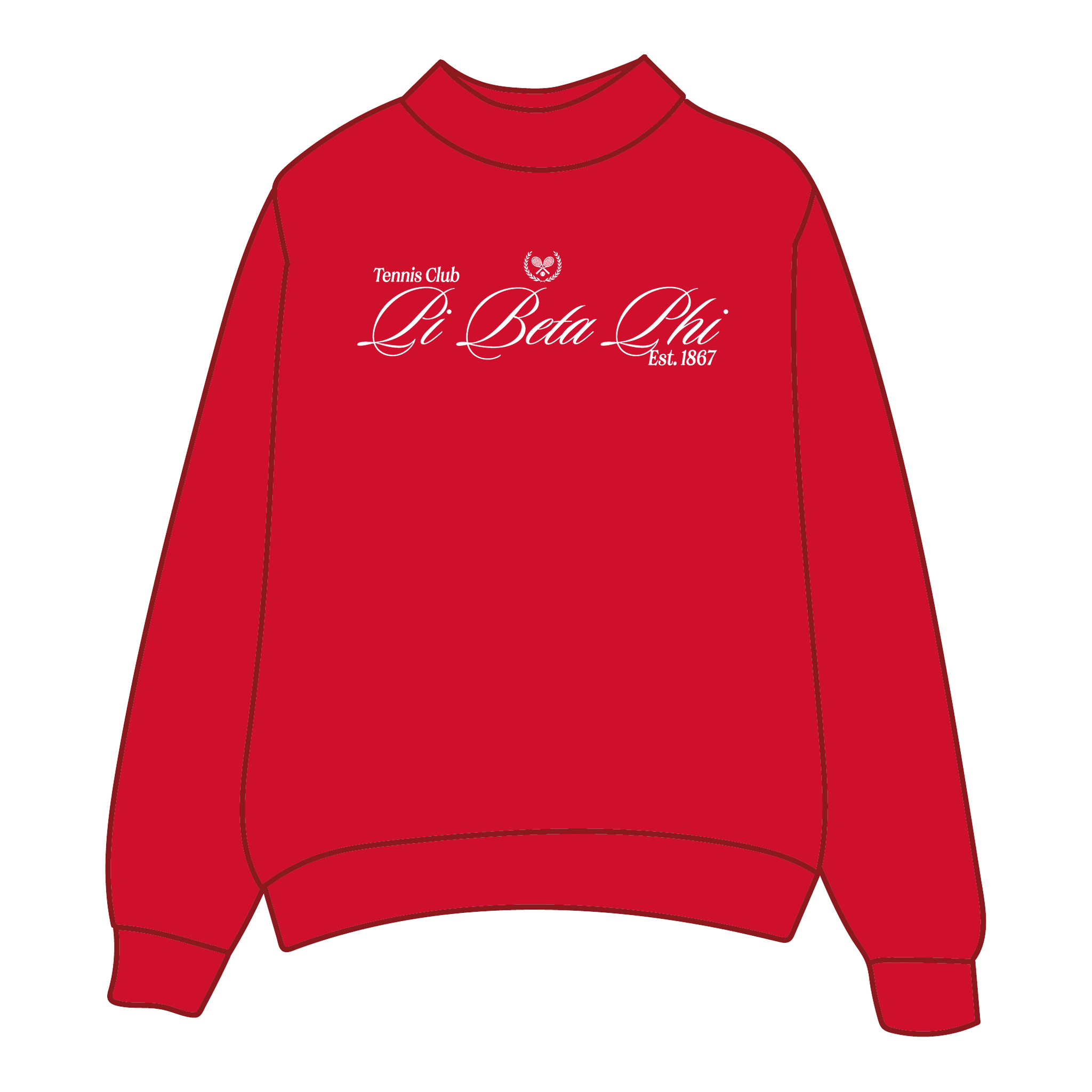 Pi Beta Phi Mockneck Sweatshirt — Red