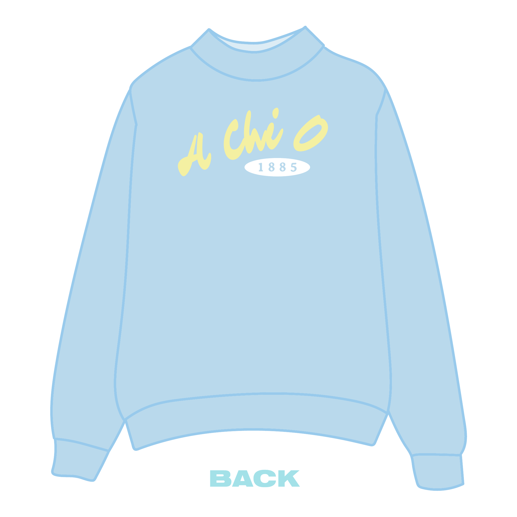 Alpha Chi Omega Mockneck Sweatshirt — Blue