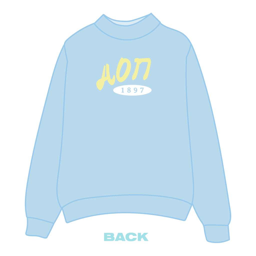 Alpha Omicron Pi Mockneck Sweatshirt — Blue