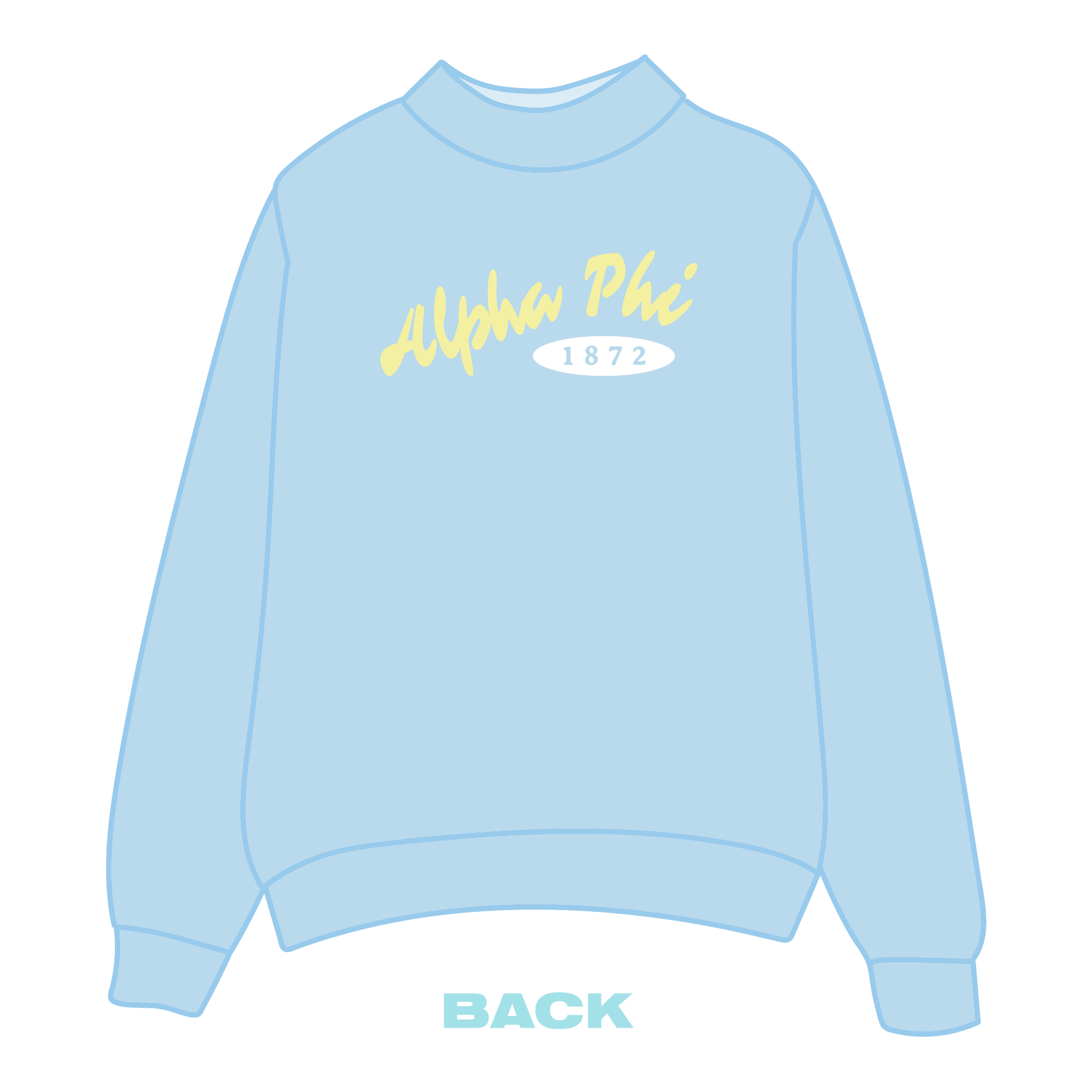 Alpha Phi Mockneck Sweatshirt — Blue