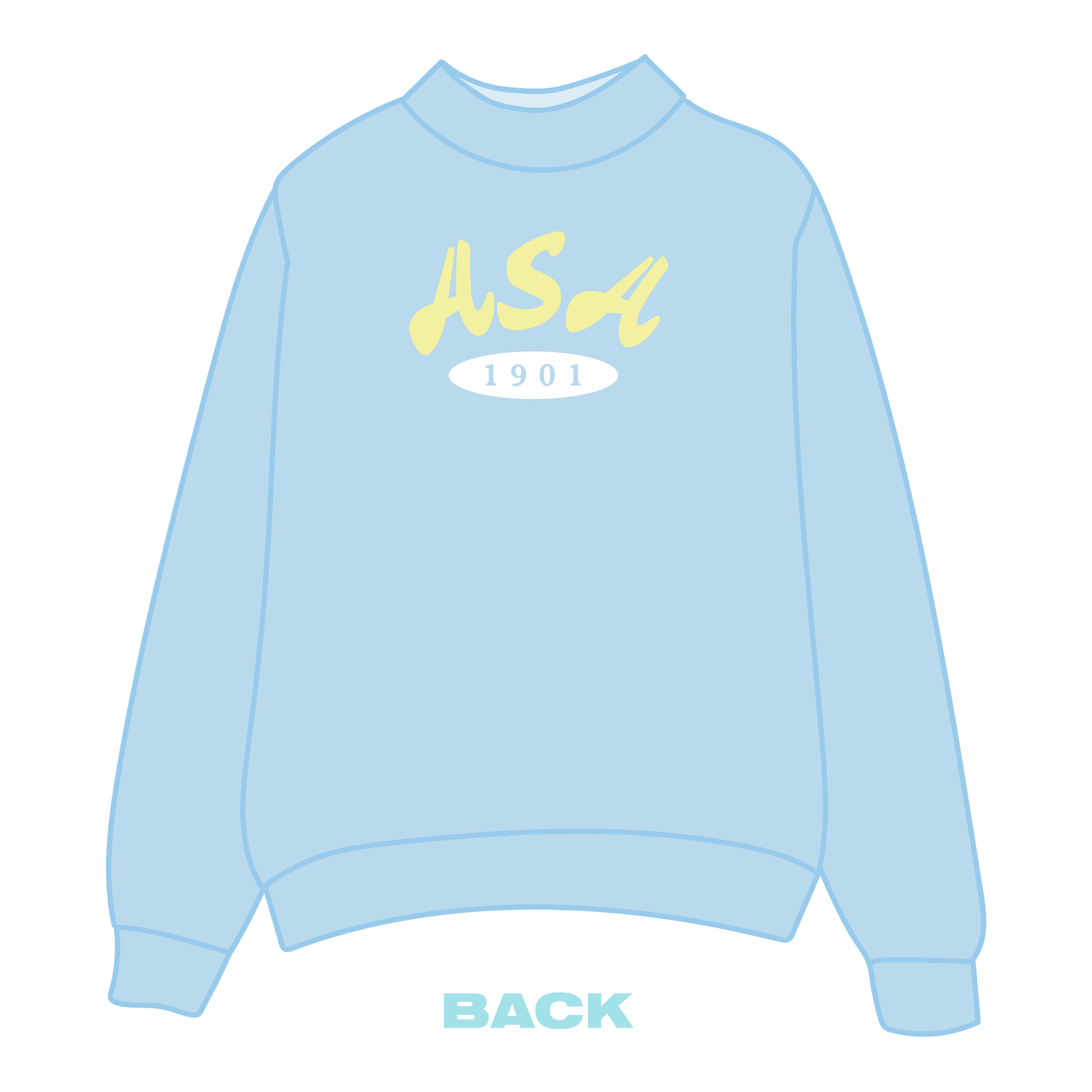 Alpha Sigma Alpha Mockneck Sweatshirt — Blue